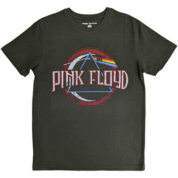 Pink Floyd Unisex T-Shirt: Vintage Dark Side of the Moon Seal (Green)