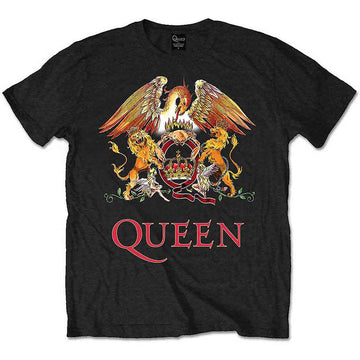 Queen Unisex T-Shirt: Classic Crest (Black)