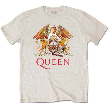 Queen Unisex T-Shirt: Classic Crest (Sand)