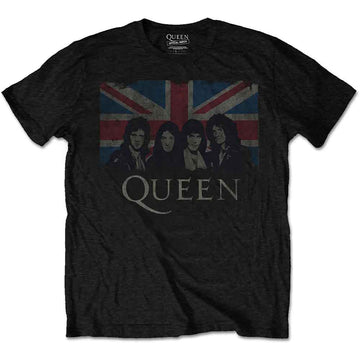 Queen Unisex T-Shirt: Vintage Union Jack (Black)