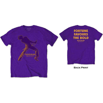 Queen Unisex T-Shirt: Fortune (Purple) (Back Print)