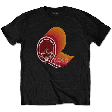 Queen Unisex T-Shirt: Retro Logo (Black)