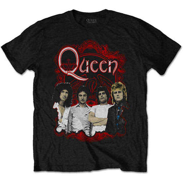 Queen Unisex T-Shirt: Ornate Crest Photo (Black)