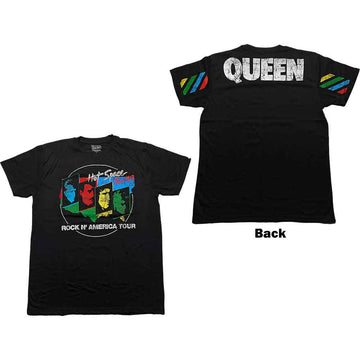 Queen Unisex T-Shirt: Hot Space Tour '82 (Black) (Back Print)