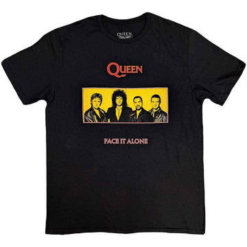Queen Unisex T-Shirt: Face It Alone Panel (Black)