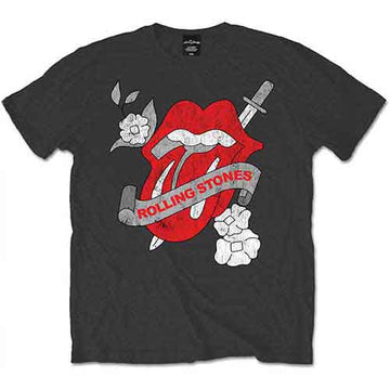 The Rolling Stones Unisex T-Shirt: Vintage Tattoo (Charcoal Grey)