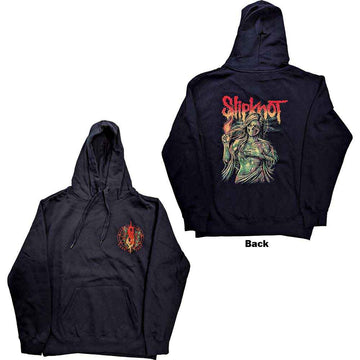 Slipknot Unisex Pullover Hoodie: Burn Me Away (Navy Blue) (Back Print)