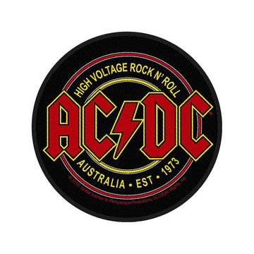 AC/DC Circular Standard Patch: High Voltage Rock N Roll