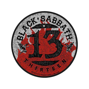 Black Sabbath Circular Standard Patch: 13 Flames Circular