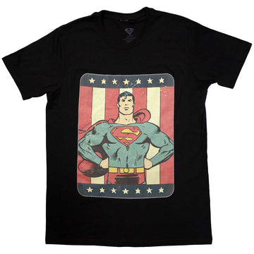 DC Comics Unisex T-Shirt: Superman Stripes (Black)