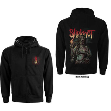 Slipknot Unisex Zipped Hoodie: Burn Me Away (Black) (Back Print)