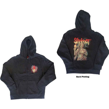 Slipknot Unisex Zipped Hoodie: Burn Me Away (Dark Grey) (Back Print)