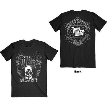 Thin Lizzy Unisex T-Shirt: Angel of Death (Black) (Back Print)