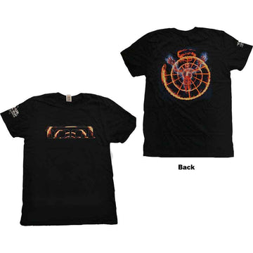 Tool Unisex T-Shirt: Flame Spiral (Back & Sleeve Print) - Black
