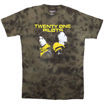 Twenty One Pilots Unisex T-Shirt: Back To Back (Green) (Wash Collection)