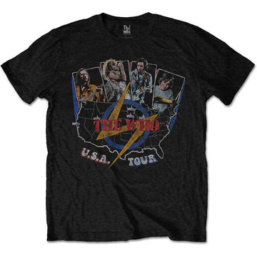 The Who Unisex T-Shirt: USA Tour Vintage (Black)
