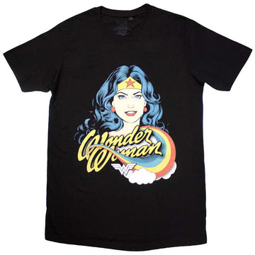 DC Comics Unisex T-Shirt: Wonder Woman Rainbow (Black)