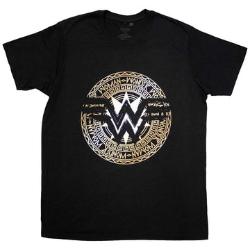 DC Comics Unisex T-Shirt: Wonder Woman Gold Circle (Black)