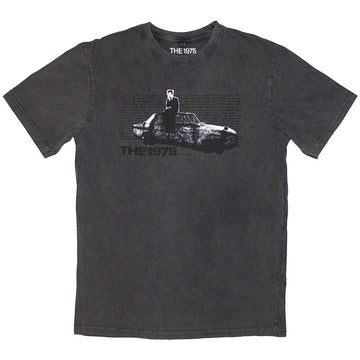 The 1975 Unisex Stone Wash T-Shirt: Car Photo (Charcoal Grey)