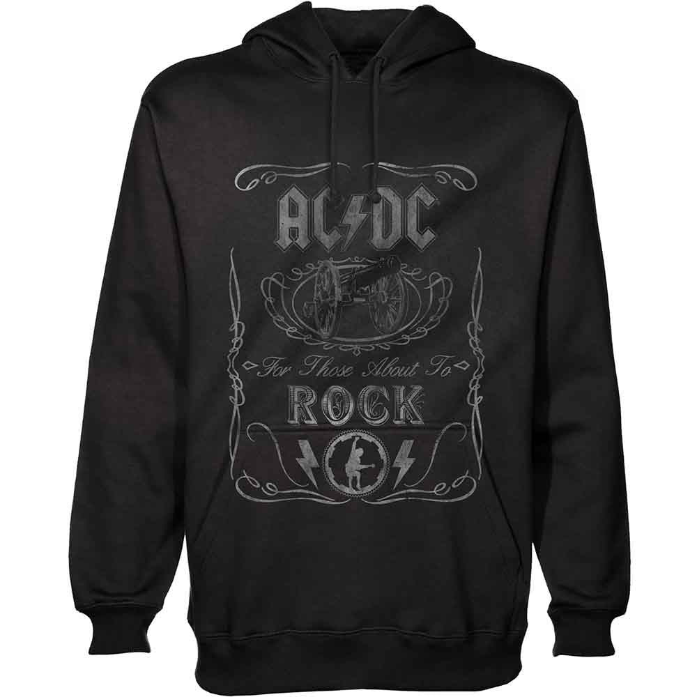 AC/DC Unisex Pullover Hoodie: Cannon Swig (Black)