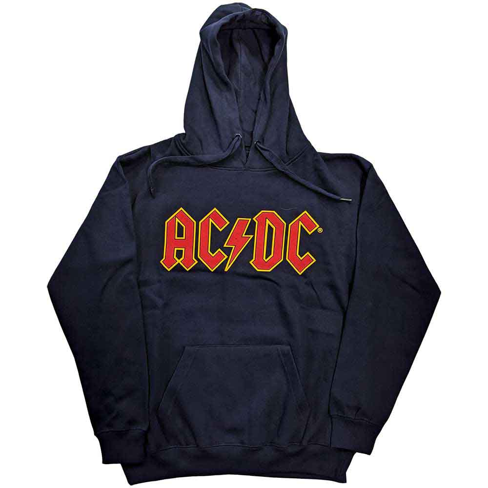 AC/DC Unisex Pullover Hoodie: Logo (Navy Blue)