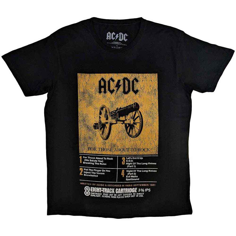 AC/DC Unisex T-Shirt: 8 Track (Black)