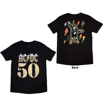 AC/DC Unisex T-Shirt: Bolt Array (Black) (Back Print)