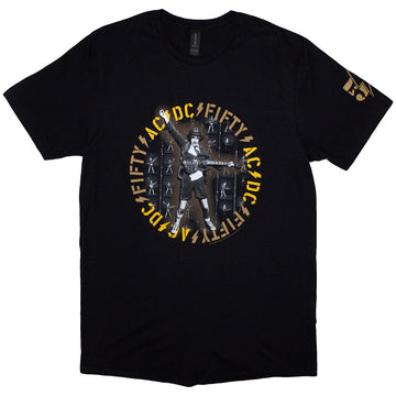 AC/DC Unisex T-Shirt: Fifty Angus Repeat (Black)