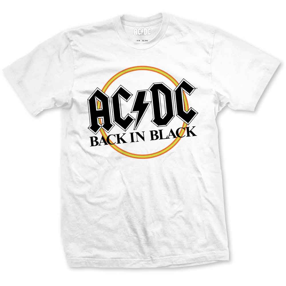 AC/DC Unisex T-Shirt: Back in Black (White)