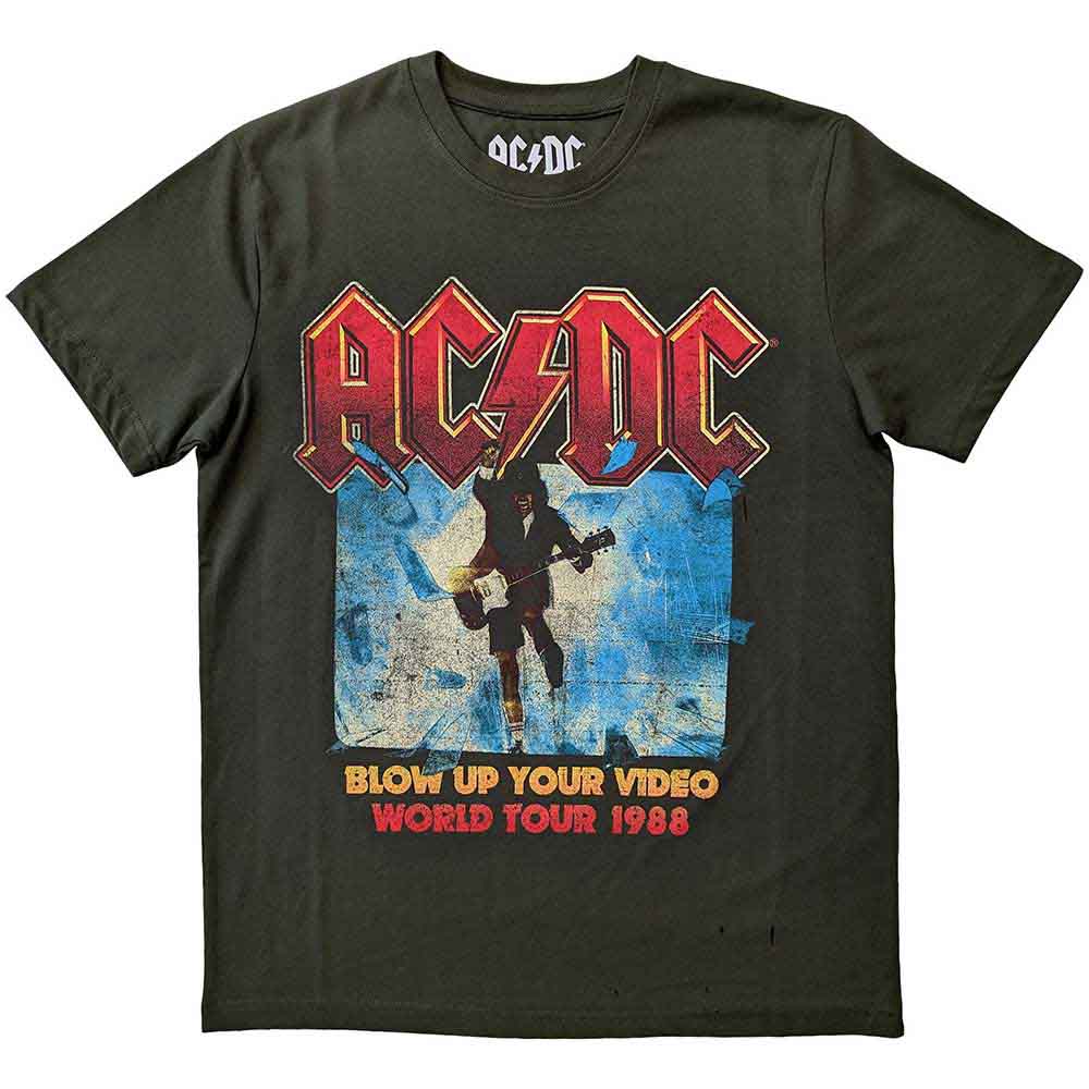 AC/DC Unisex T-Shirt: Blow Up Your Video (Green)