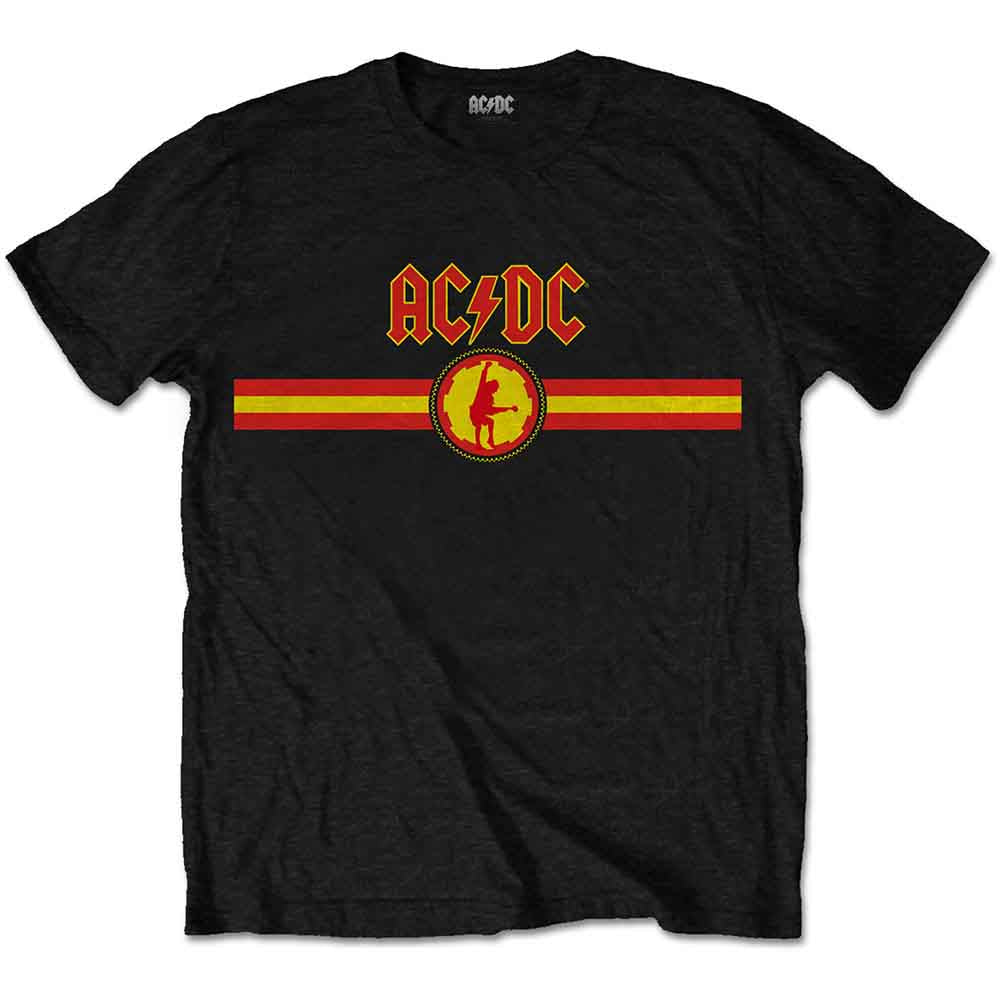 AC/DC Unisex T-Shirt: Logo & Stripe (Black)