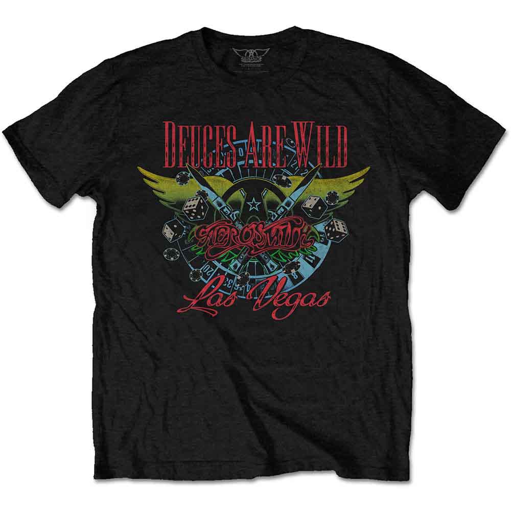 Aerosmith Unisex T-Shirt: Deuces Are Wild, Vegas (Black)