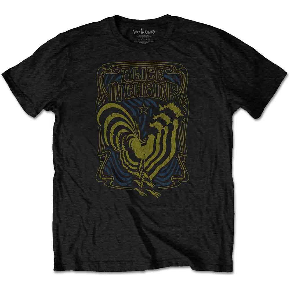 Alice in Chains Unisex T-Shirt: Psychedelic Rooster (Black)