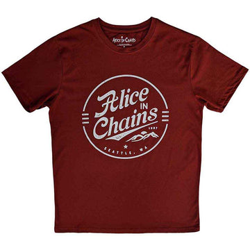 Alice In Chains Unisex T-Shirt: Circle Emblem (Red)