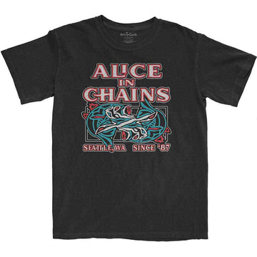 Alice In Chains Unisex T-Shirt: Totem Fish (Black)