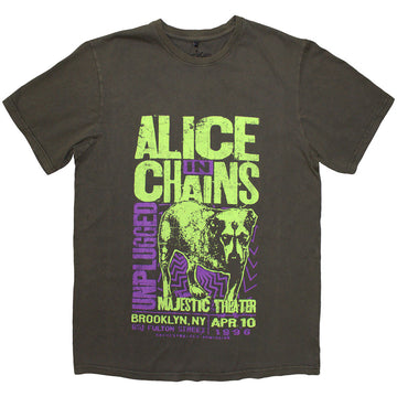 Alice In Chains Unisex T-Shirt: Unplugged Dog (Grey Wash) (Wash Collection)