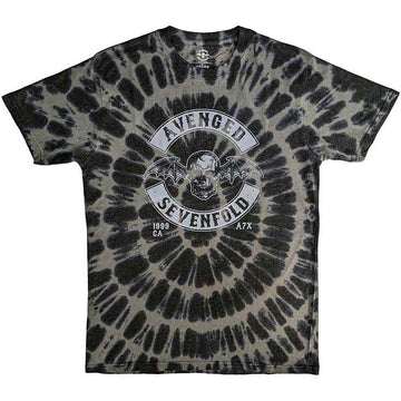 Avenged Sevenfold Unisex T-Shirt: Deathbat Crest (Charcoal Grey) (Wash Collection)