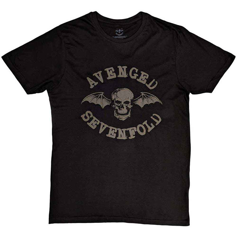 Avenged Sevenfold Unisex T-Shirt: Classic Deathbat (Black) (Hi-Build)