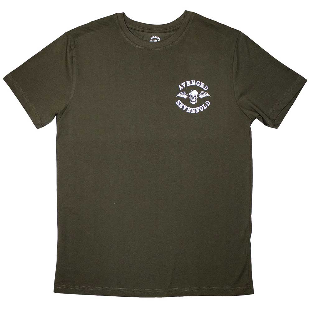 Avenged Sevenfold Unisex T-Shirt: Mini Classic Deathbat (Green)