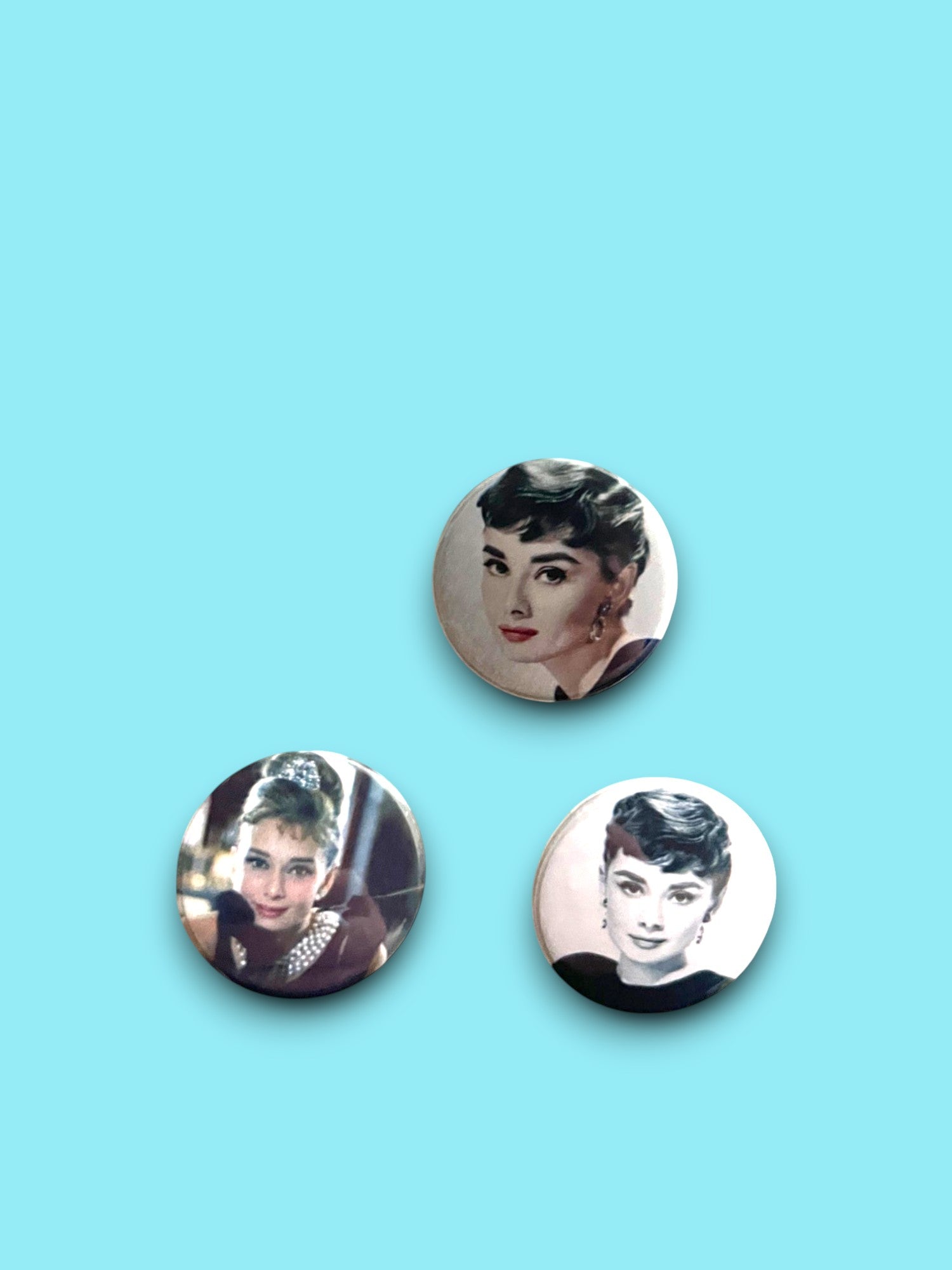 Audrey Hepburn - Set of 3 Button Badges - Badge