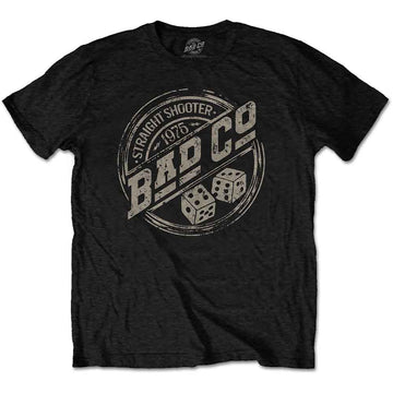 Bad Company Unisex T-Shirt: Straight Shooter Roundel (Black)