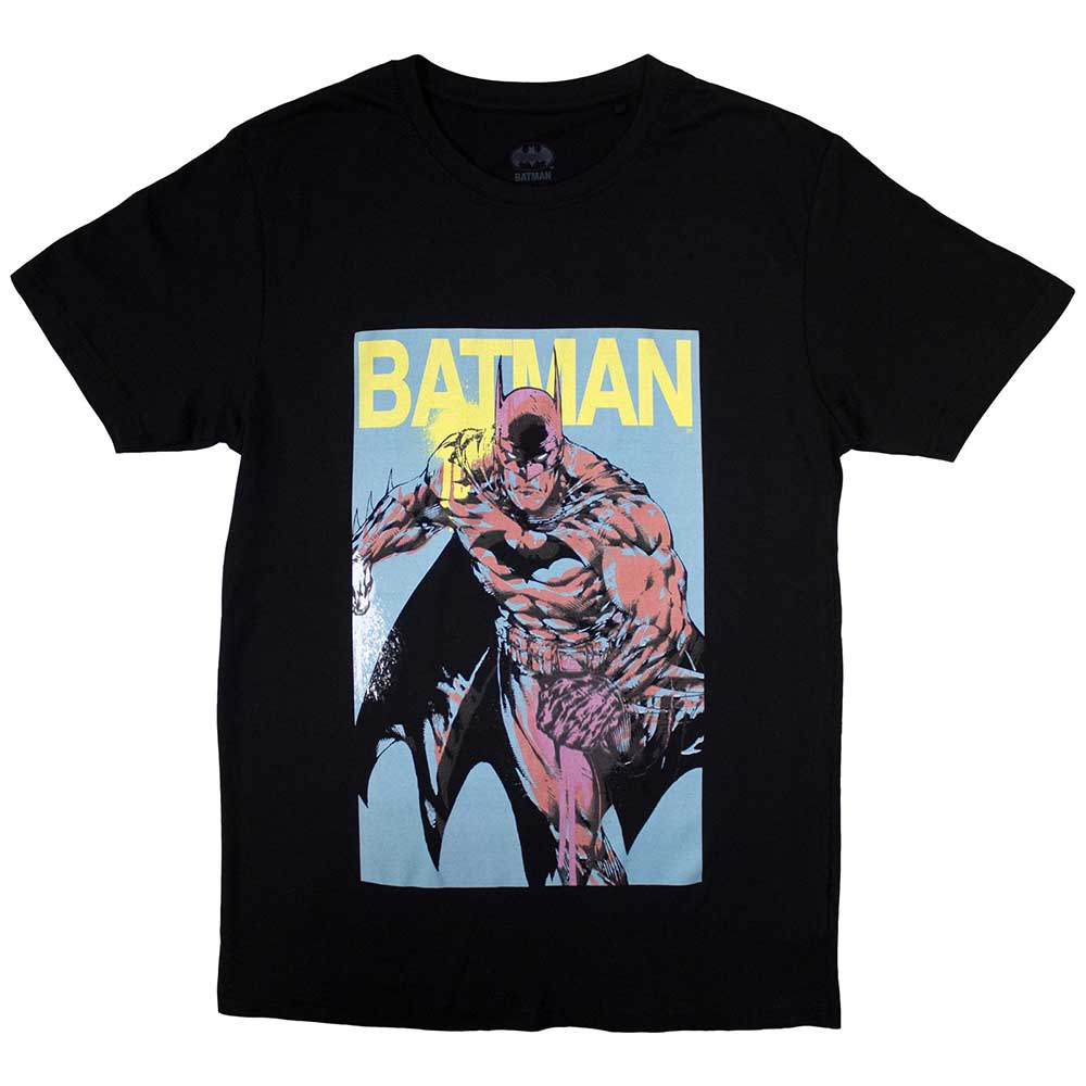 DC Comics Unisex T-Shirt: Batman - Pop Colours (Black)