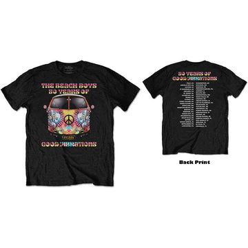 The Beach Boys Unisex T-Shirt: Good Vibes Tour (Black) (Back Print)