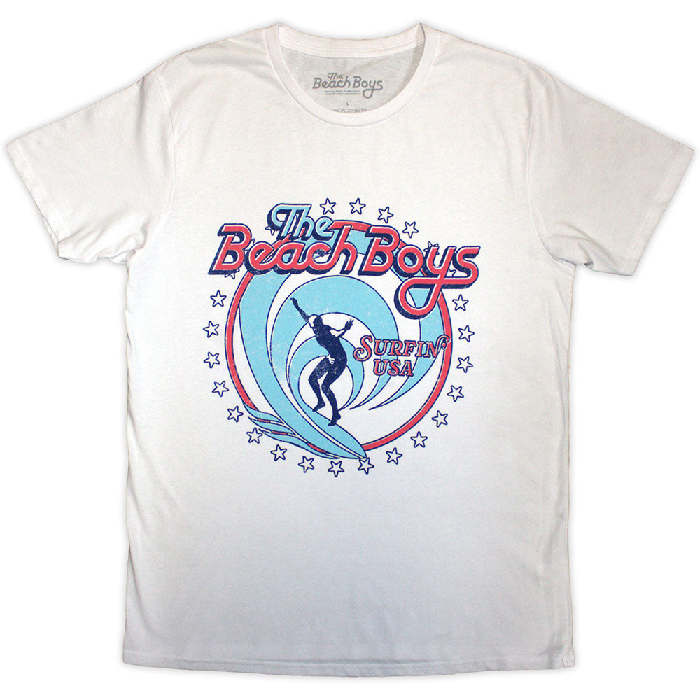 The Beach Boys Unisex T-Shirt: Surfin' USA Circle (White)
