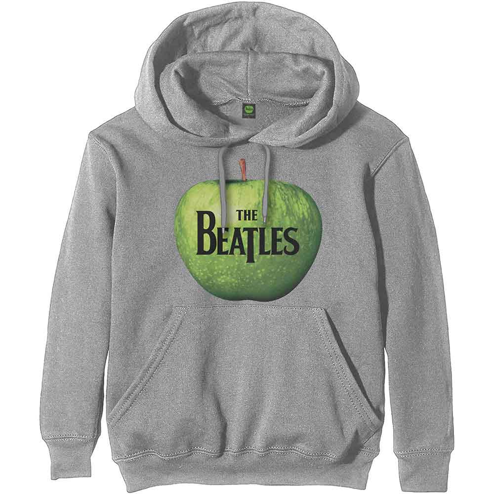 The Beatles Unisex Pullover Hoodie: Apple Logo (Grey)