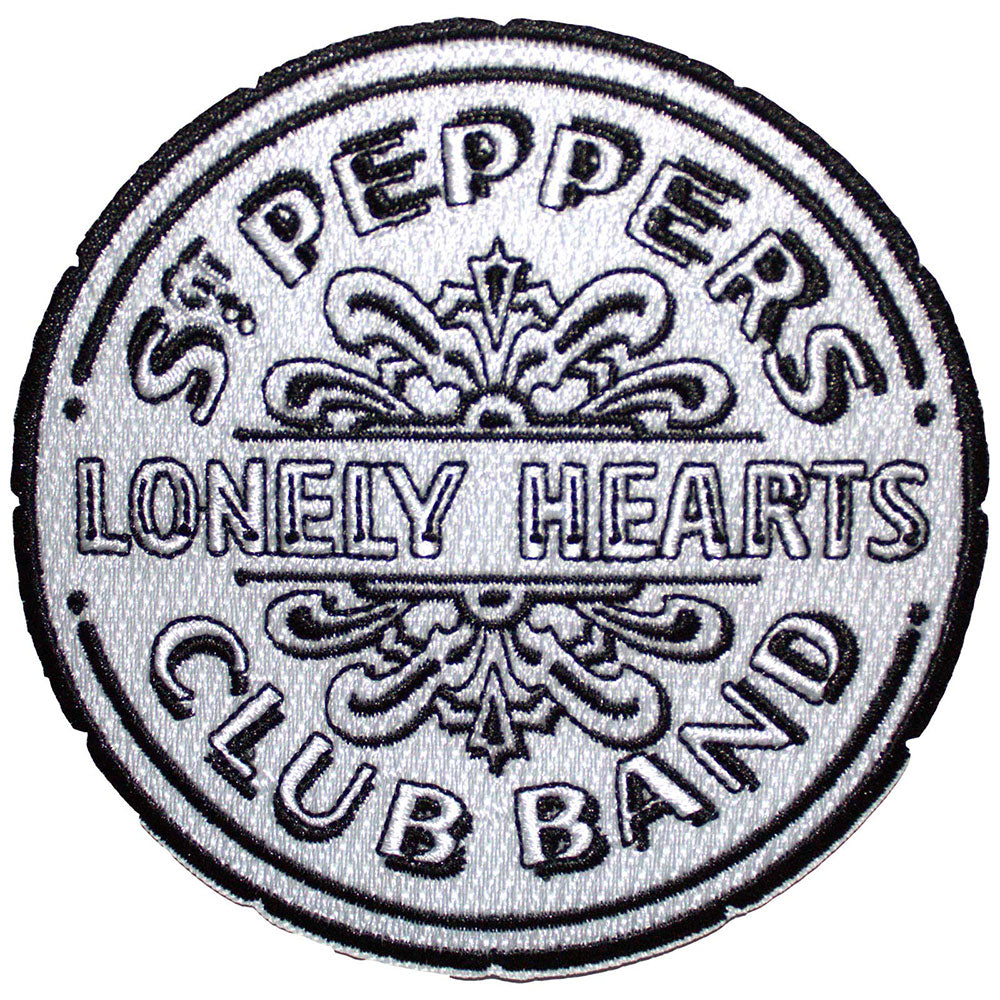 The Beatles Standard Patch: Sgt Pepper Drum B&W