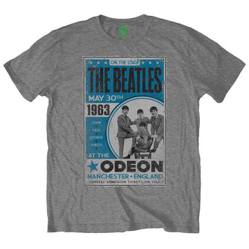 The Beatles Unisex T-Shirt: Odeon Poster (Grey)