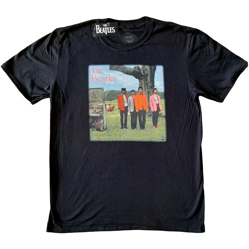 The Beatles Unisex T-Shirt: Strawberry Fields Forever (Black)