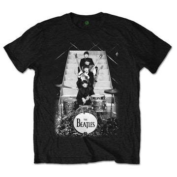 The Beatles Unisex T-Shirt: Stage Stairs (Black)