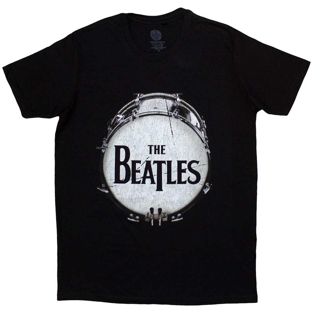 The Beatles Unisex T-Shirt: Original Drum Skin (Black)